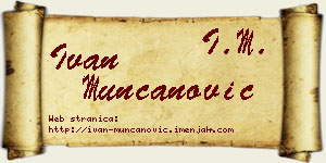 Ivan Munćanović vizit kartica